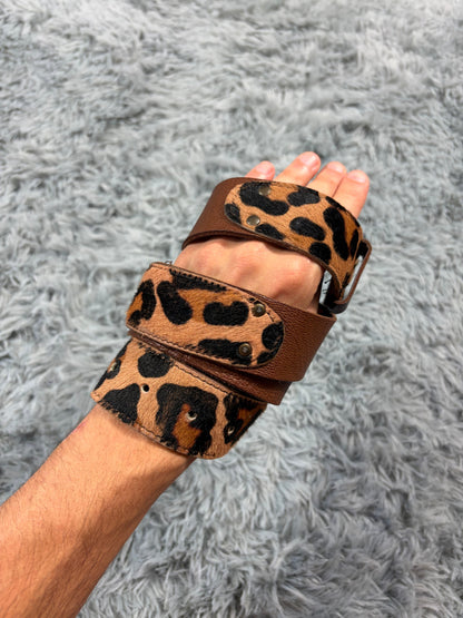 Dolce & Gabbana 00’s Pony Hair Leopard Reversible Leather Belt | O/S, Brown