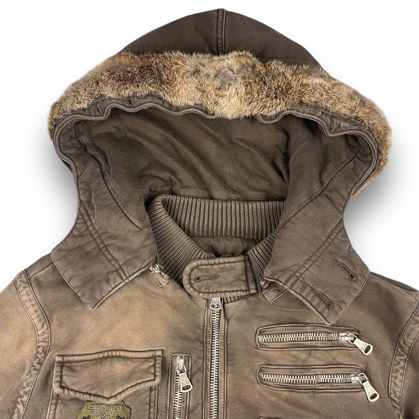 2008 Dolce & Gabbana Rabbit Fur Cargo Jacket (M) | Default Title, Brown