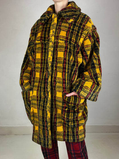 Junior Gaultier F/W 1994 tartan faux fur coat