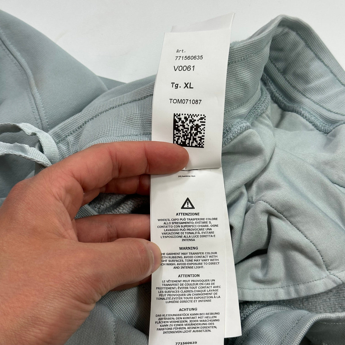 Stone Island AW22 Micrographic Spellout Logo Baby Blue Joggers - XL | XL, Blue