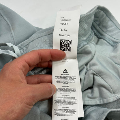 Stone Island AW22 Micrographic Spellout Logo Baby Blue Joggers - XL | XL, Blue