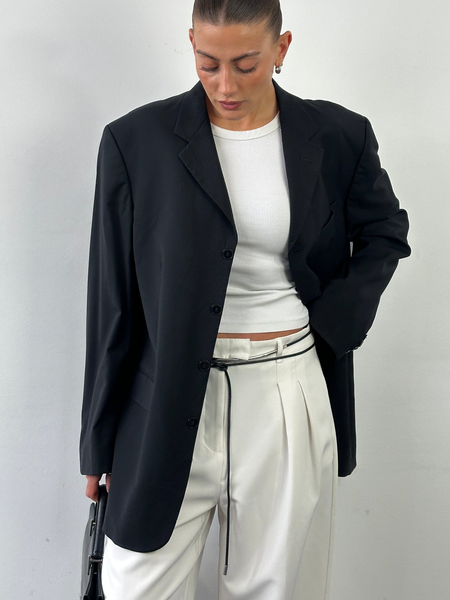 Yves Saint Laurent Pour Homme 1990s Pure Wool Single Breasted Blazer - 42R/XL