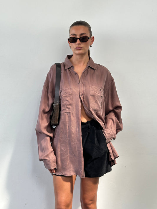 Vintage 90s Pure Silk Shirt - XL