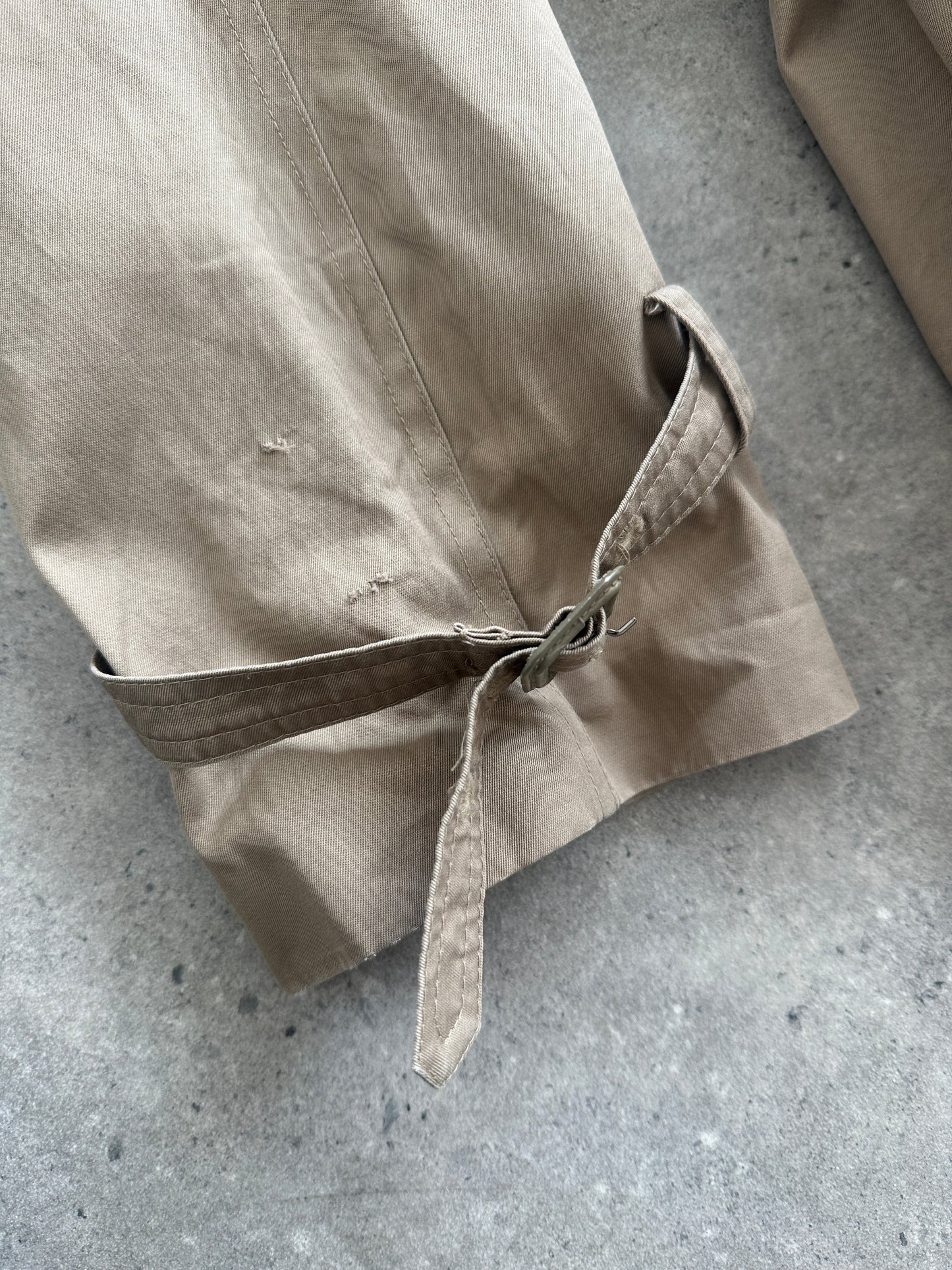 Yves Saint Laurent 80s Pure Cotton Double Breasted Belted Trench Coat - XL