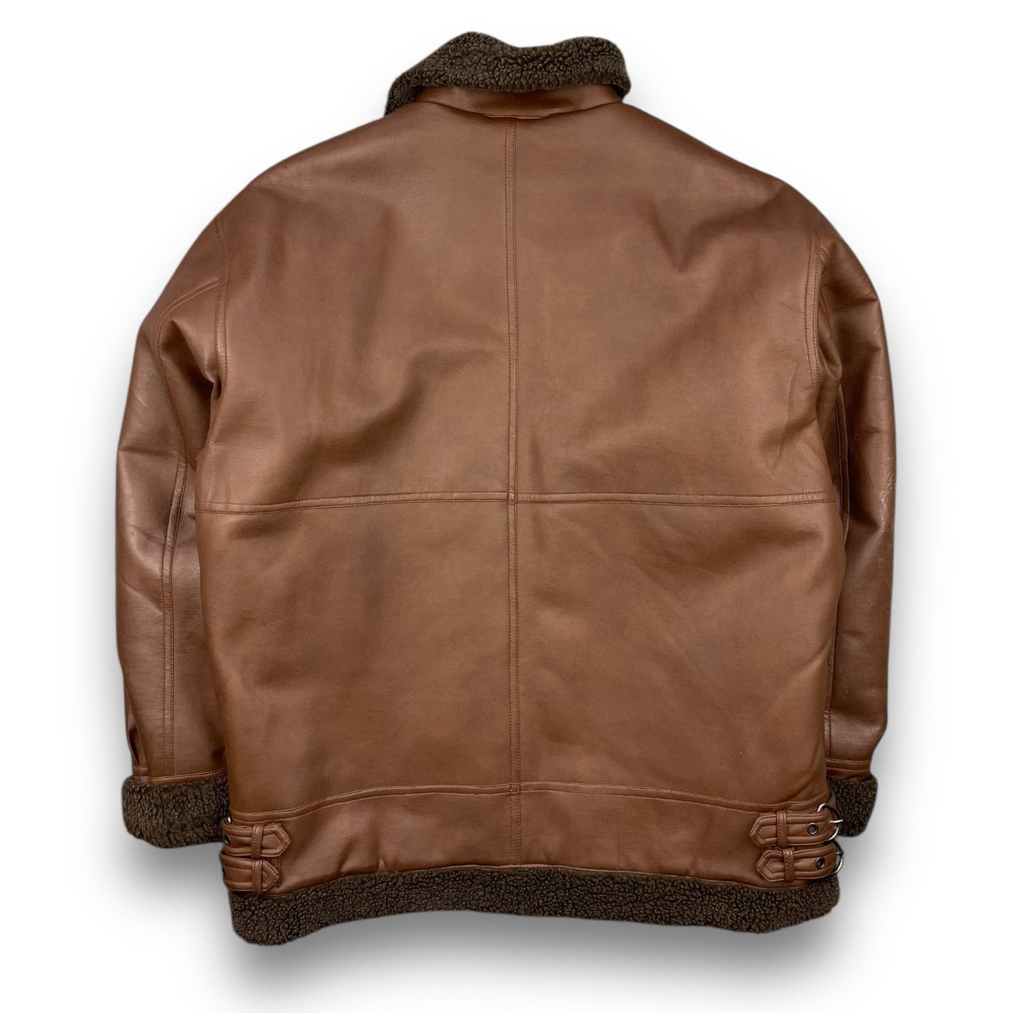2000's Schott Faux Leather Aviator Jacket (L) | Default Title, Brown