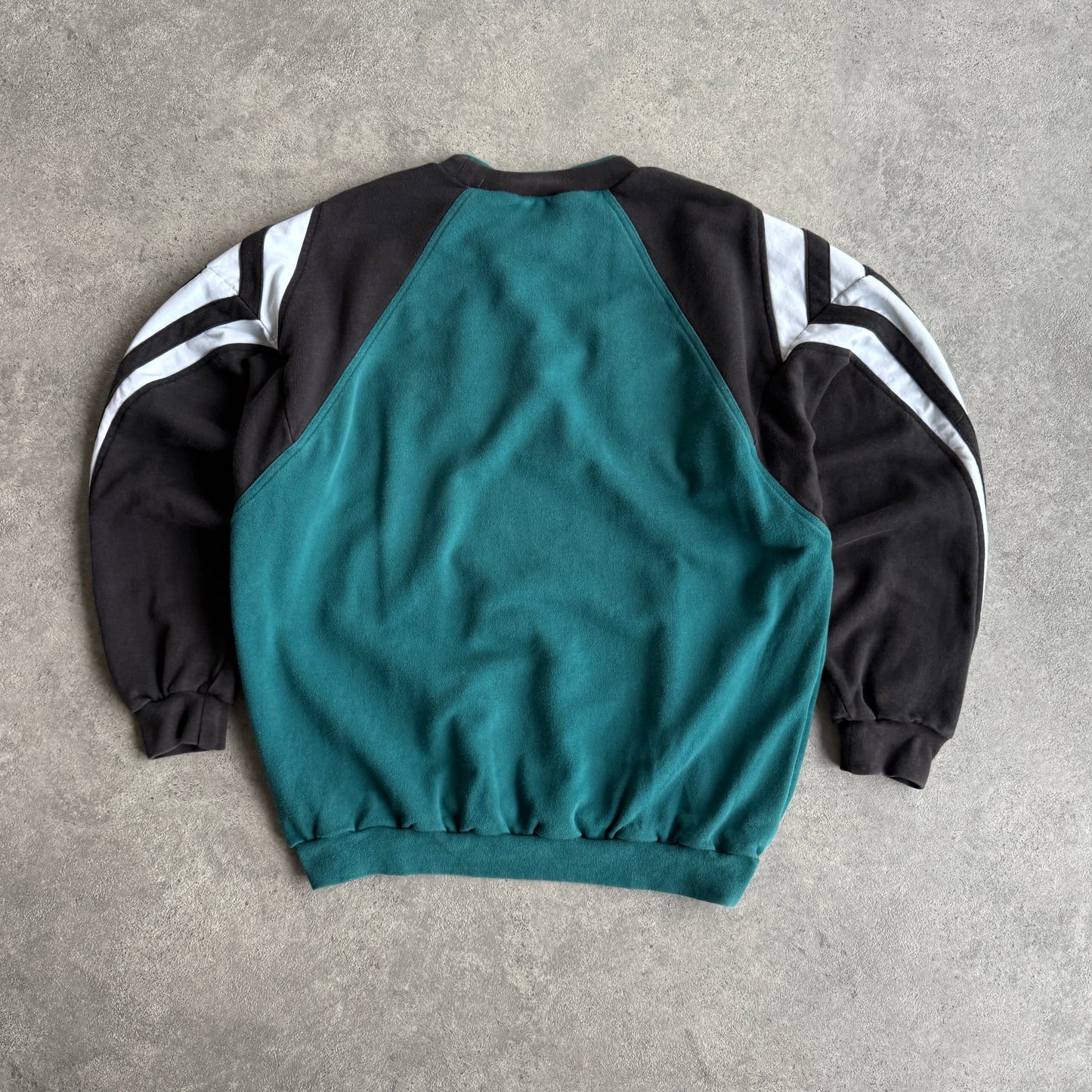 Adias 1990s heavyweight colour block embroidered sweatshirt (L)