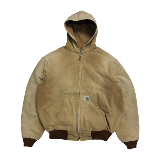 Vintage Carhartt Beige Hooded Workwear Jacket