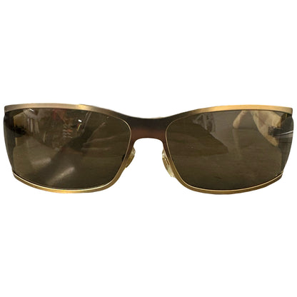 Gucci Sunglasses In Marble White & Gold