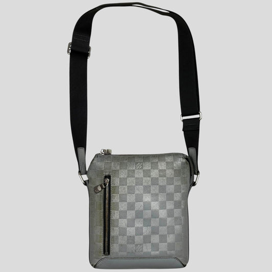 Louis Vuitton Damiere Discovery Monogram BB Leather Infini Messenger Bag | O/S, Grey