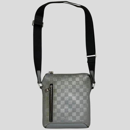 Louis Vuitton Damiere Discovery Monogram BB Leather Infini Messenger Bag | O/S, Grey