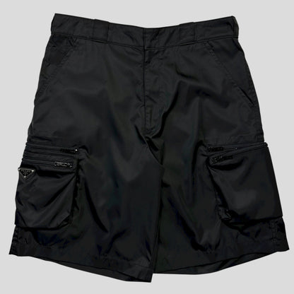 Prada 2023 Re-nylon Plaque Logo Bermuda Cargo Shorts - L