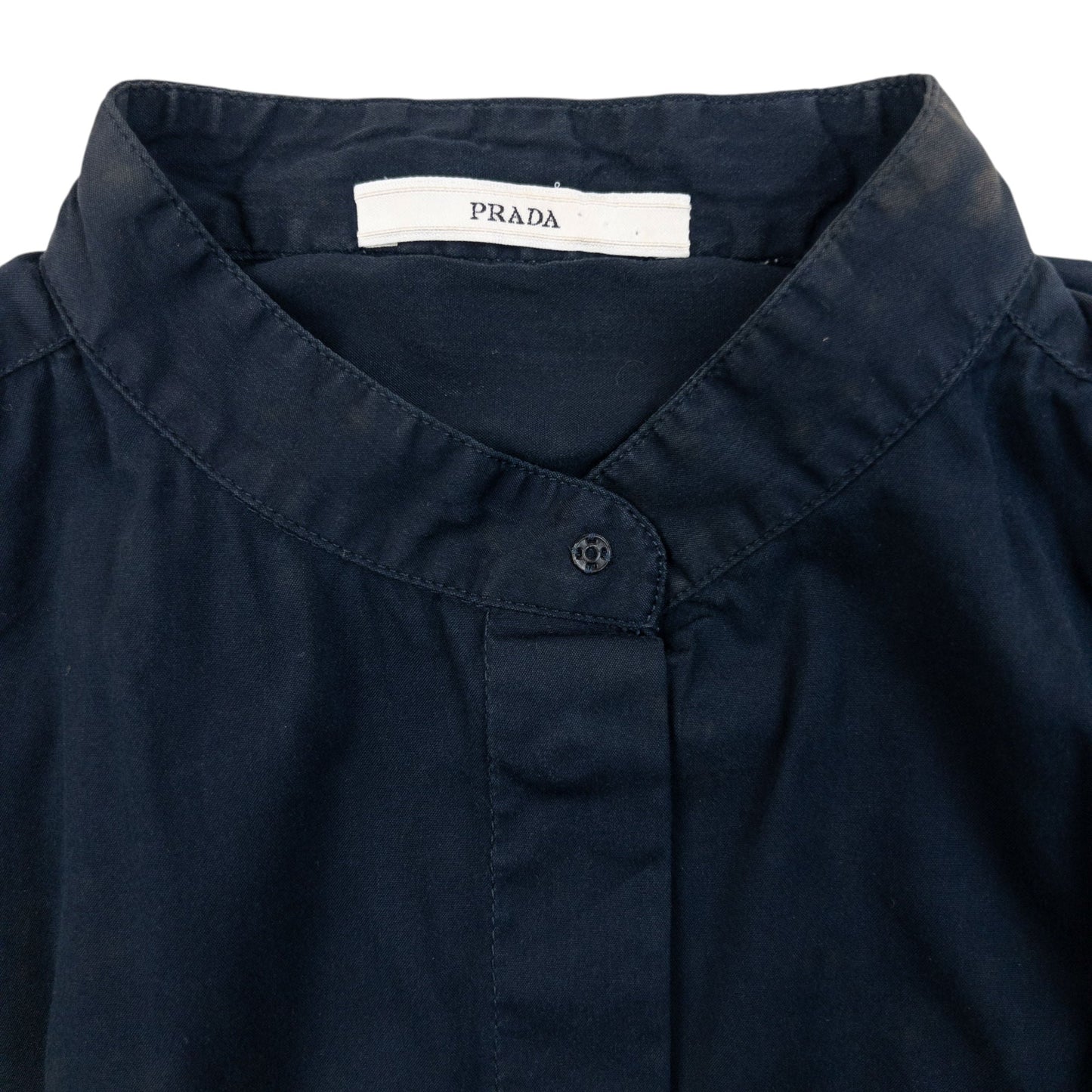 Vintage 2000s Prada Long Sleeve Button Up Shirt Womens Size S | Small, Navy