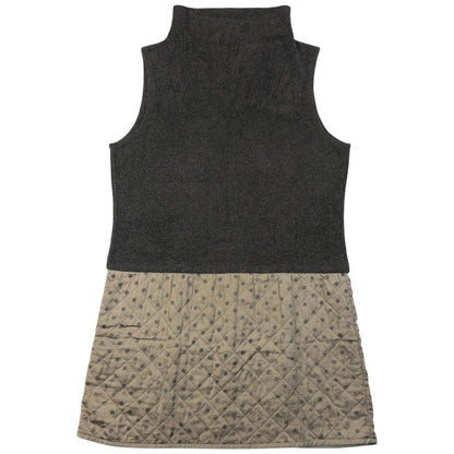 Vintage 90s Yohji Yamamoto Mock Neck Dress Womens Size M | Medium, Grey