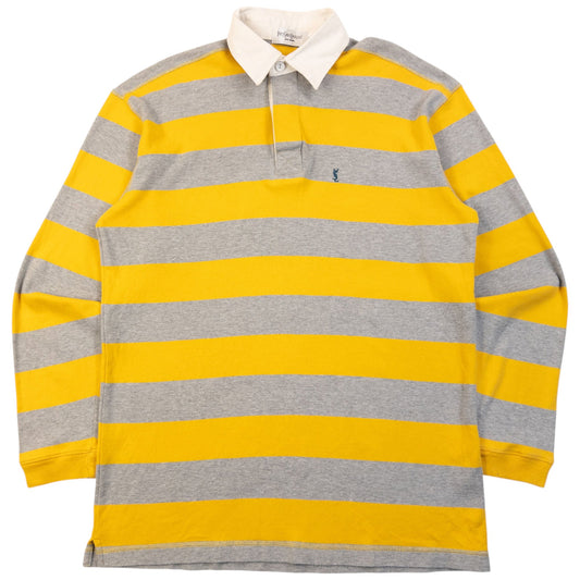 Vintage 2000s YSL Yves Saint Laurent Striped Long Sleeve Polo Shirt Size M | Medium, Multicoloured