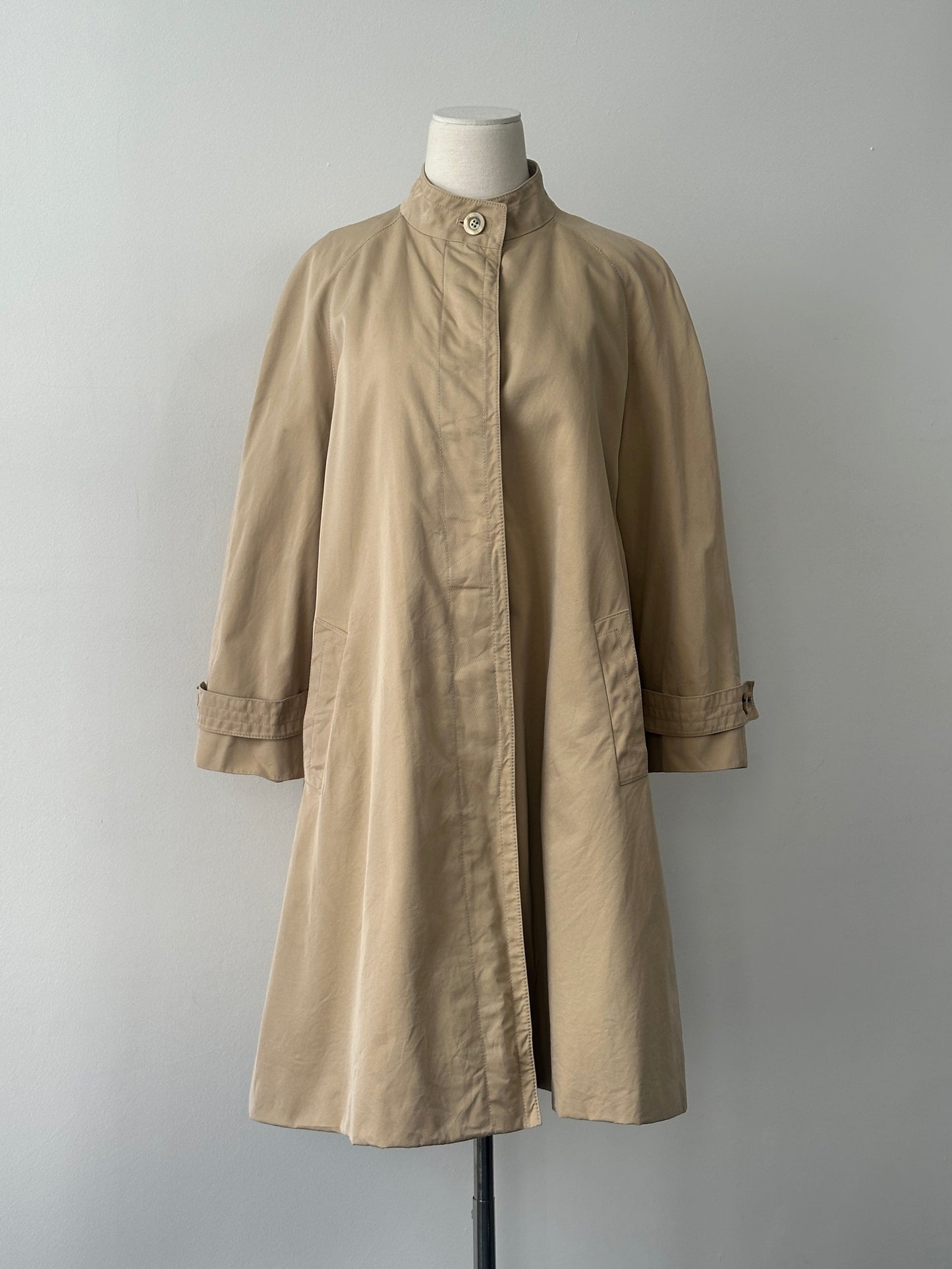 Aquascutum 1980s Aqua 5 Pure Cotton A-Line Trench Coat - S
