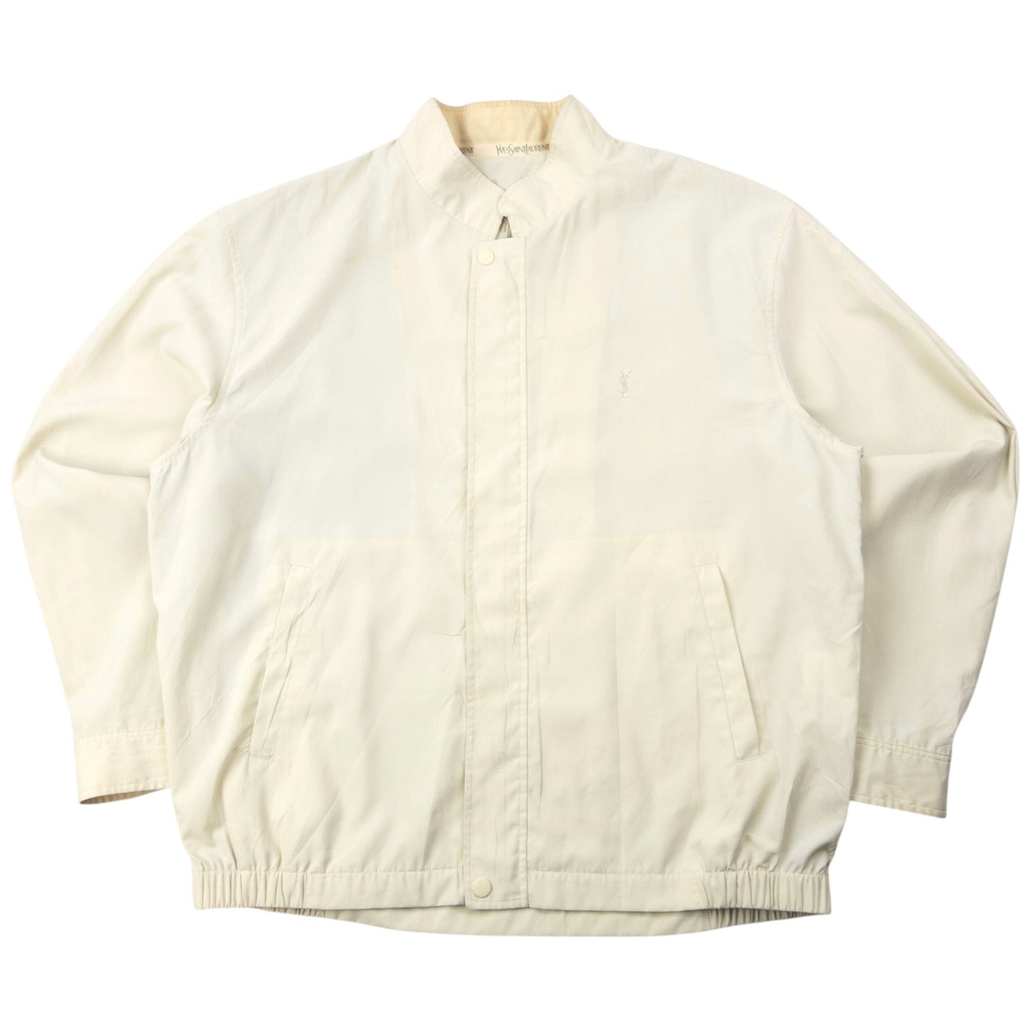 Vintage 90s YSL Yves Saint Laurent Harrington Jacket Size M | Medium, Cream