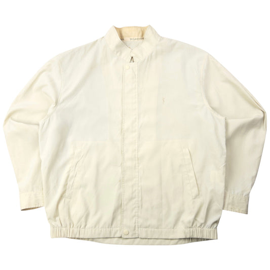 Vintage 90s YSL Yves Saint Laurent Harrington Jacket Size M | Medium, Cream
