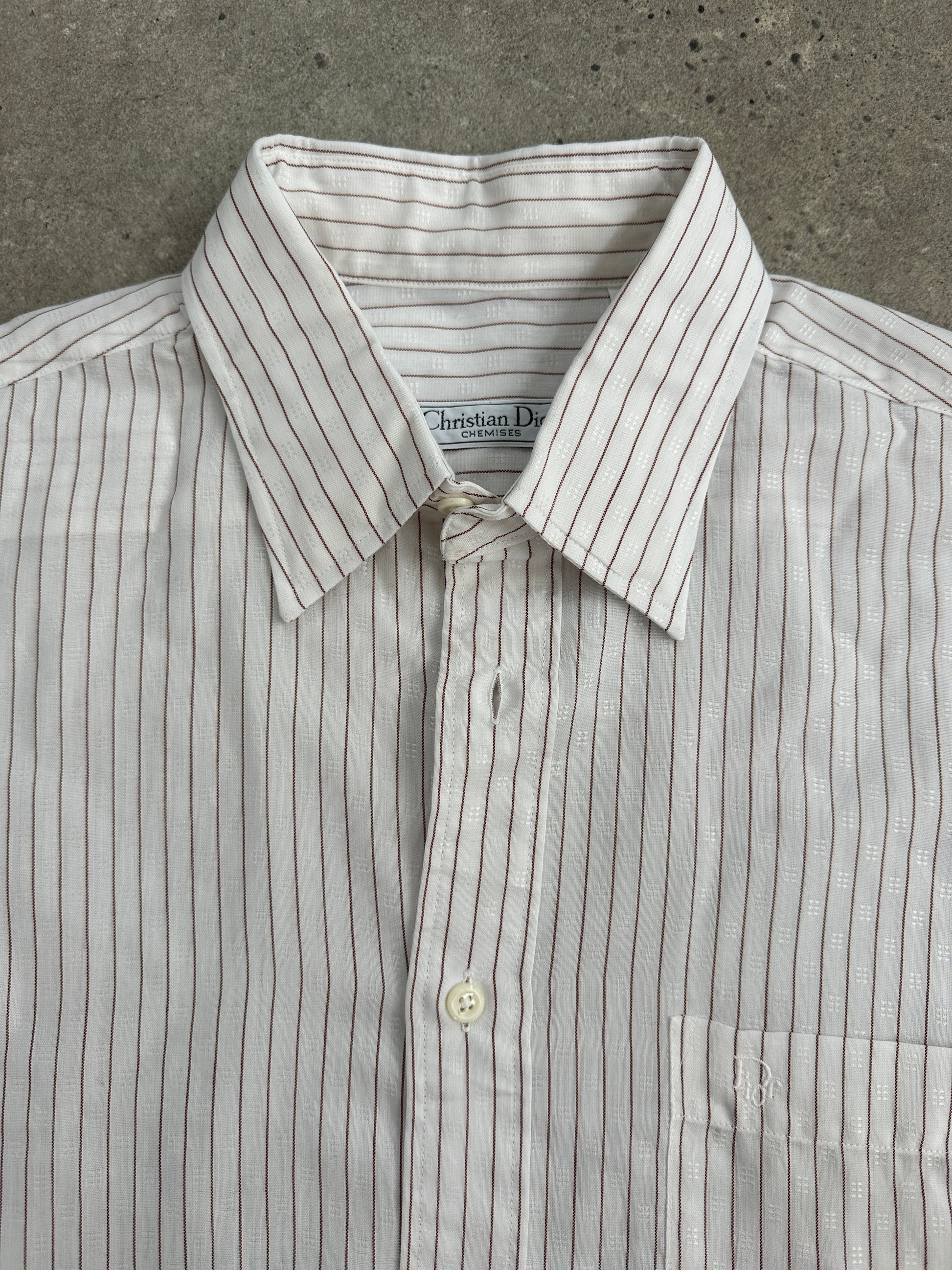 Christian Dior Chemises 1990s Jacquard Striped Shirt - M