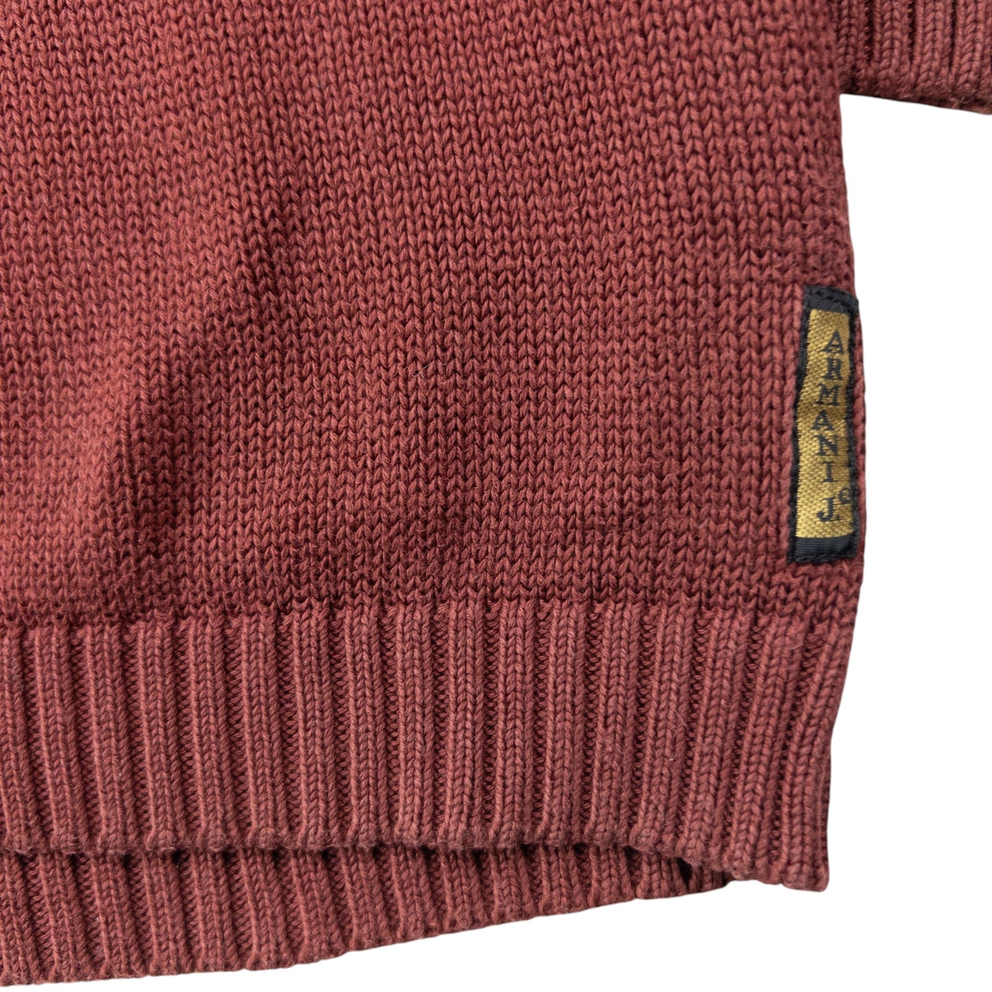 Vintage 2000s Armani Jeans Knit Jumper Size M | Medium, Burgundy