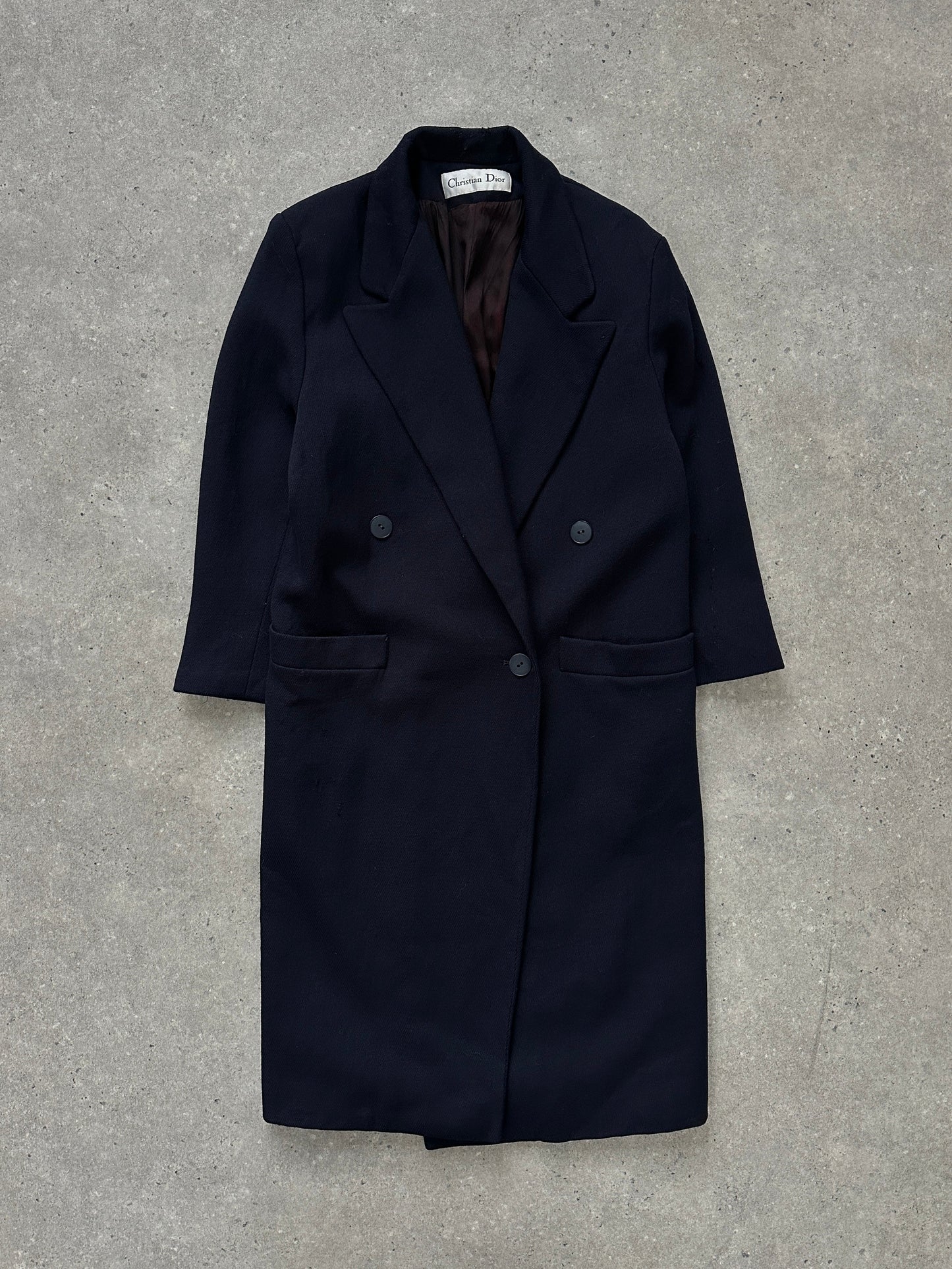 Christian Dior 1980s Pure Wool Double Breasted Coat - S