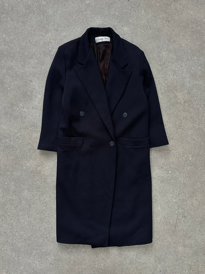 Christian Dior 1980s Pure Wool Double Breasted Coat - S