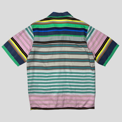 Prada 2018 Striped Rayon Cuban Shirt  - M