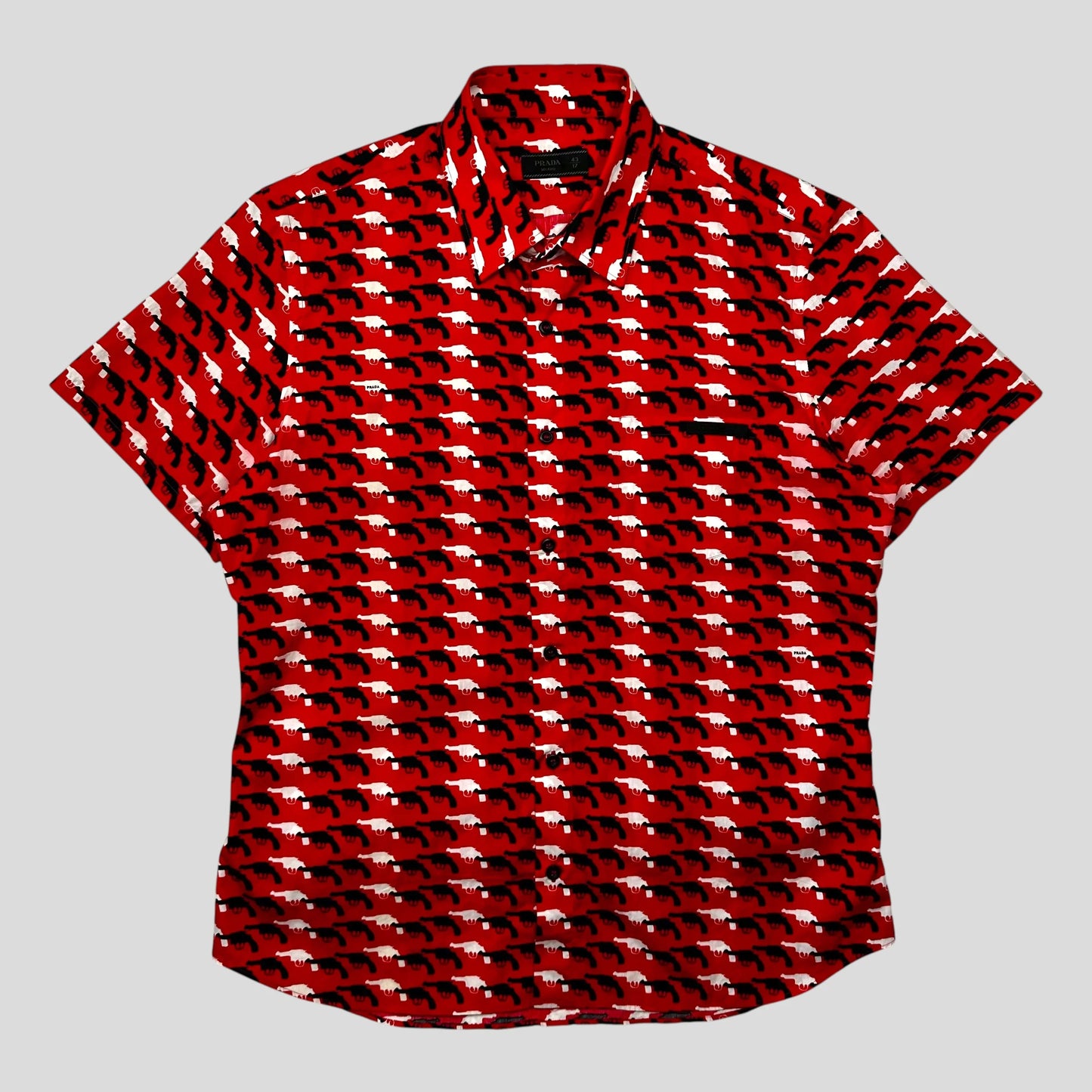 Prada Milano 2014 Revolver Gun Logo Shirt - M/L