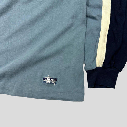 Stussy 90’s Embroidered Panelled Bar Logo Longsleeve - XL