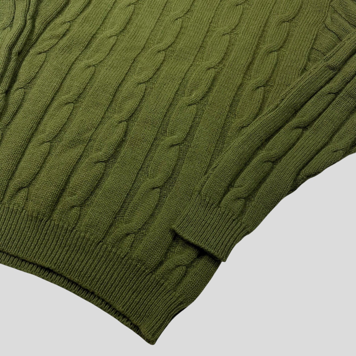 Giorgio Armani 80’s Seperates Knitwear Thick Wool 3D Cable Knit - M | Default Title, Green