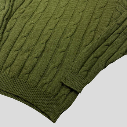 Giorgio Armani 80’s Seperates Knitwear Thick Wool 3D Cable Knit - M | Default Title, Green