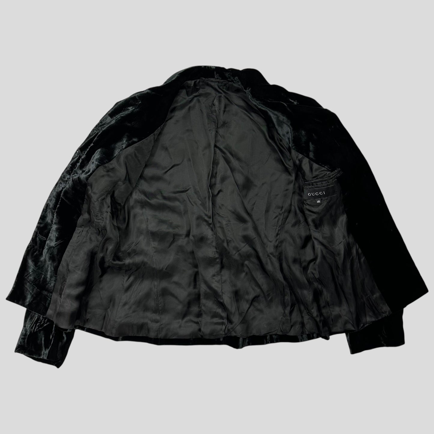 Gucci by Tom Ford 1999 Velour Velvet Runway Jacket - IT46 (UK10) | Default Title, Black