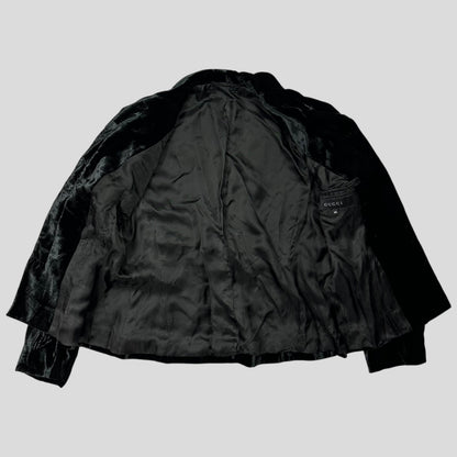 Gucci by Tom Ford 1999 Velour Velvet Runway Jacket - IT46 (UK10) | Default Title, Black
