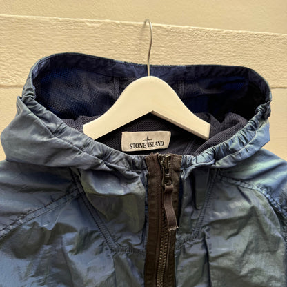 2017 Stone Island Nylon Metal Weft Jacket (L) | Large, Metallic Blue