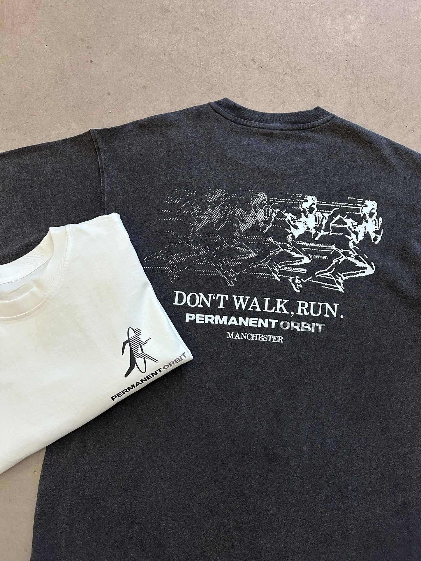 Permanent Orbit Don't Walk, Run T-Shirt - White | Medium, White