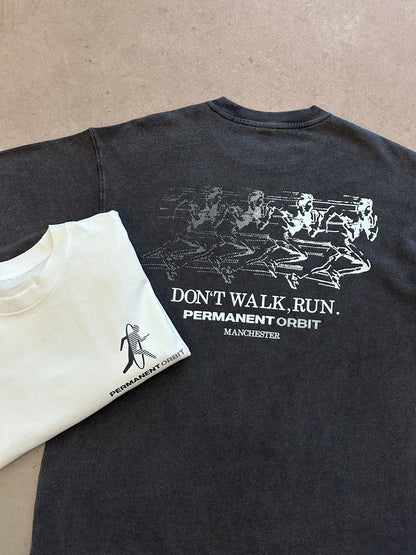 Permanent Orbit Don't Walk, Run T-Shirt - White | Medium, White