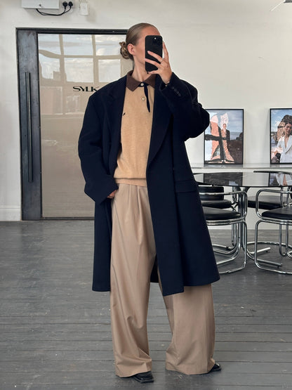 Vintage 1990s Wool Cashmere Double Breasted Coat - XXL