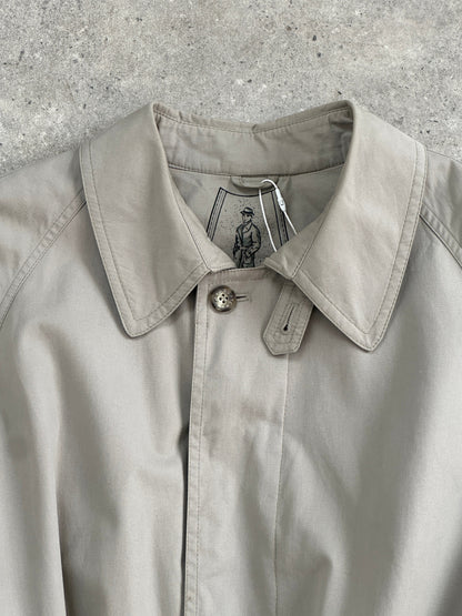 Italian Vintage Concealed Placket Belted Trench Coat - XL