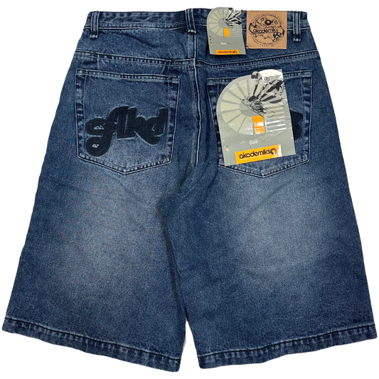 Akademiks Spellout Jorts In Navy ( W32 )