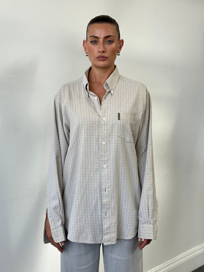 Armani Jeans Check Pure Cotton Logo Shirt - L/XL
