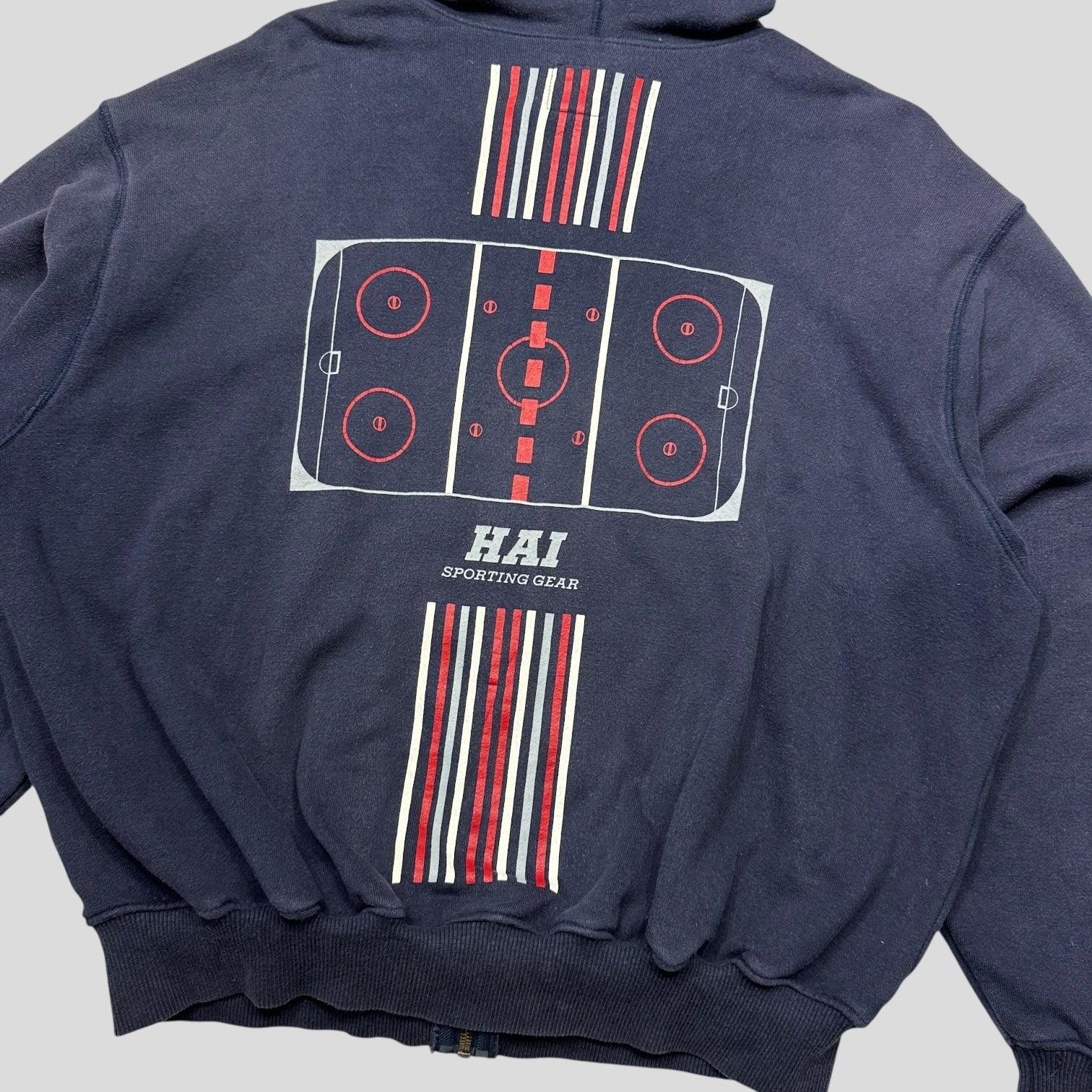 hai sporting gear Hai Sporting Gear by Issey Miyake 80’s Ice Hockey Graphic Boxy Hoodie