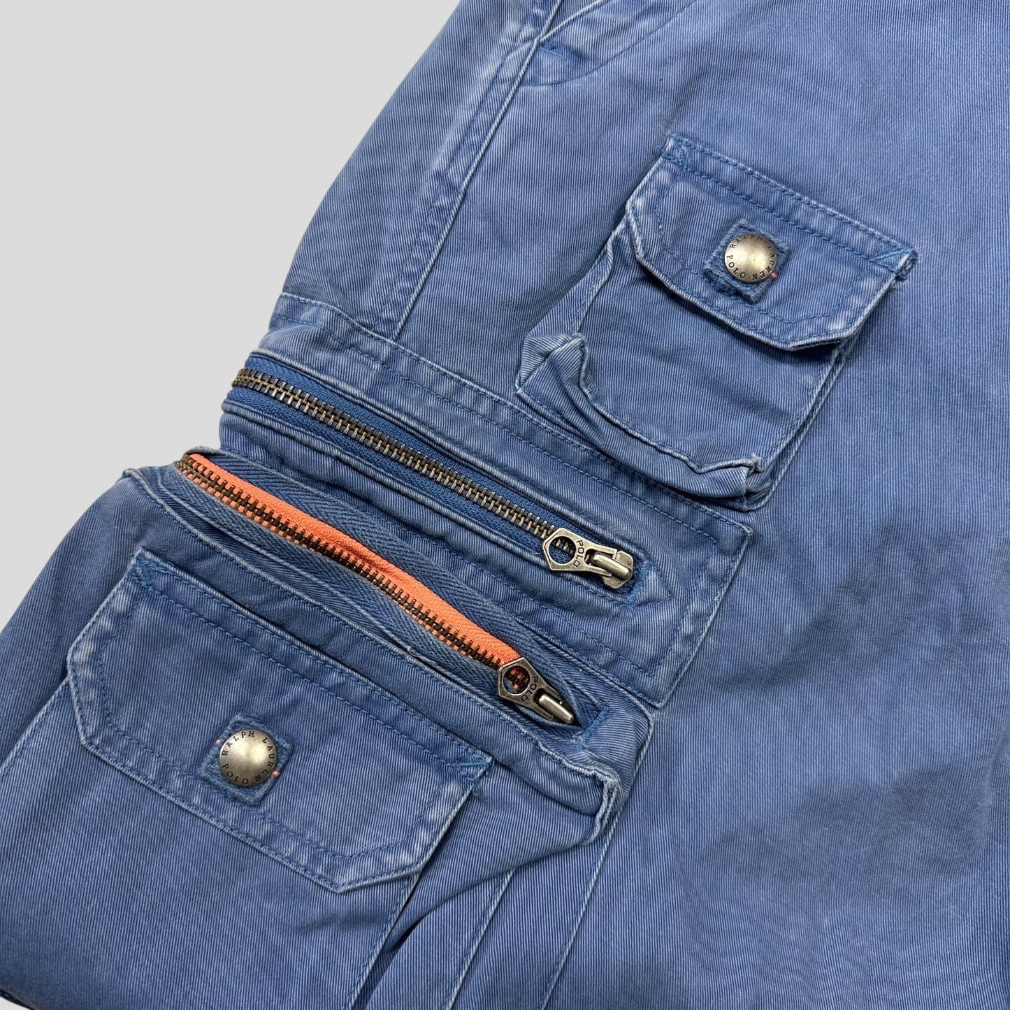 Polo 90’s Ralph Lauren Washed Multipocket Cargo Trousers - 34-36 | Default Title, Blue