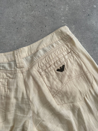 Armani Jeans Low Rise Pure Linen Flared Trousers - W29