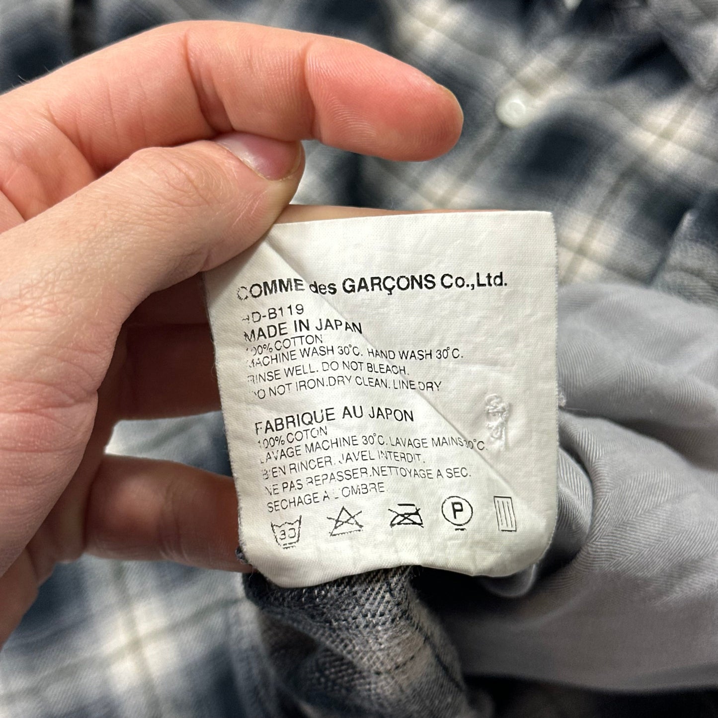 Comme Des Garçons Homme 2009 Shadow Plaid Panelled Flannel Shirt - S/M