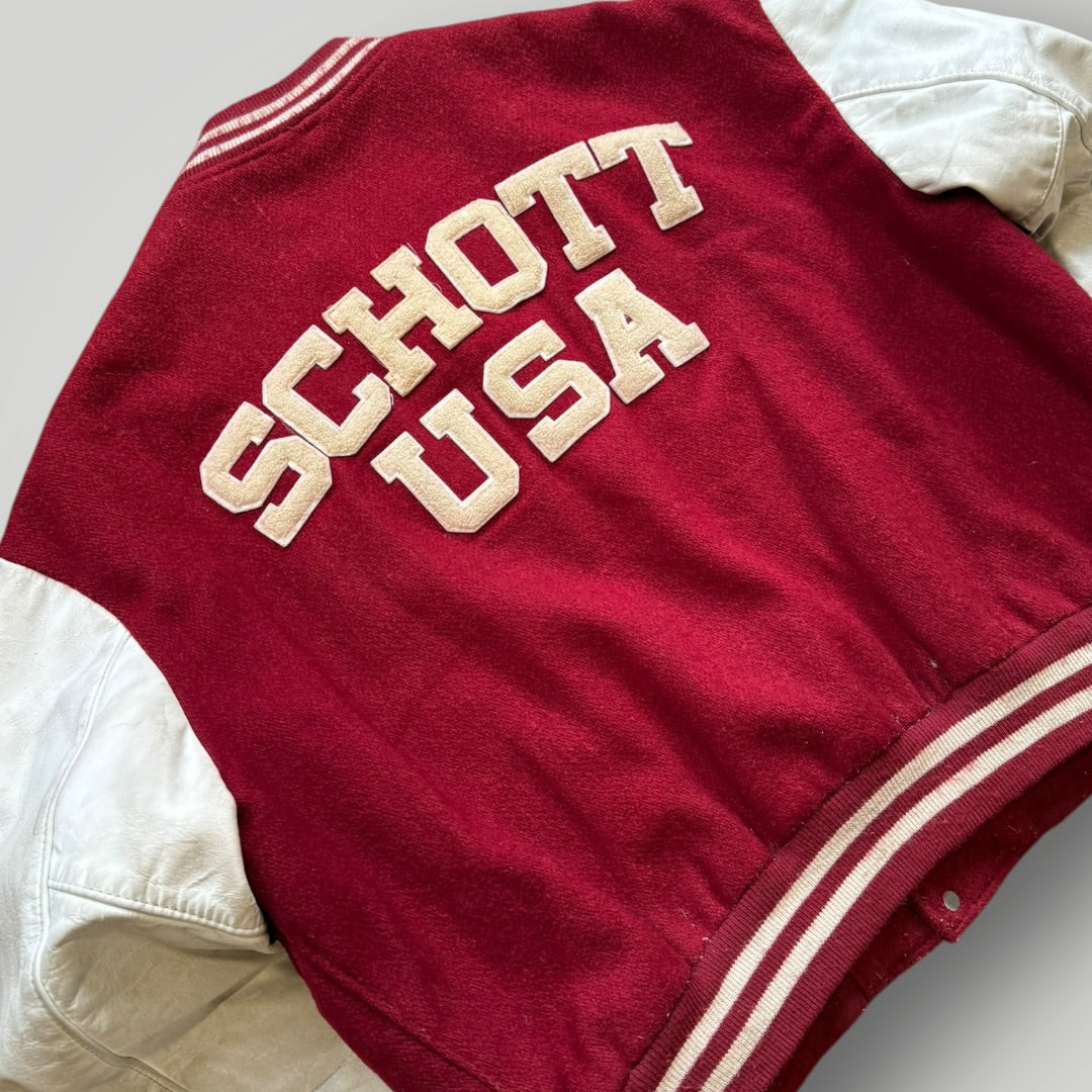 Schott Stadium 1980's Wool / Leather Varsity Jacket 48 | Default Title, Tan