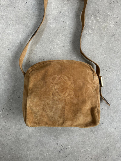 Loewe 1990s Suede Anagram Crossbody Bag