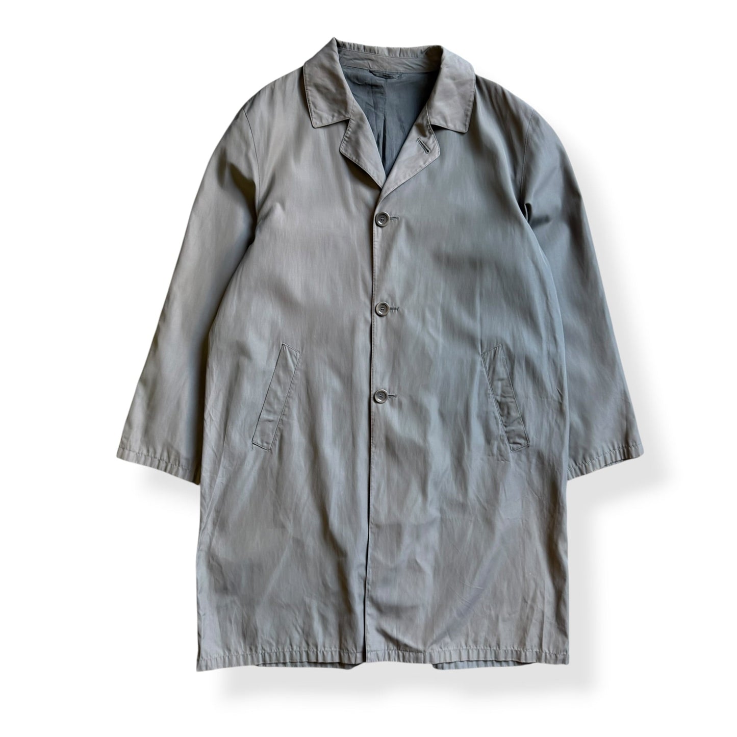 1990's Giorgio Armani Buttoned Trench Coat (L) | Default Title, Grey