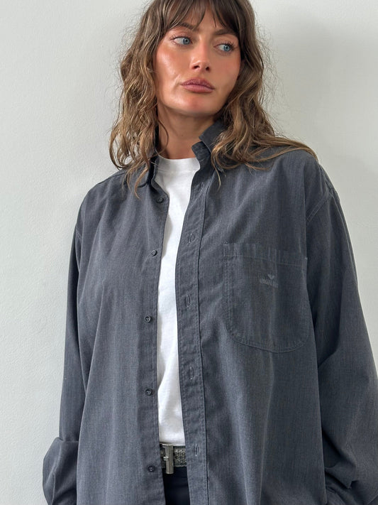 Armani Jeans 1990s Cotton Logo Shirt - L/XL
