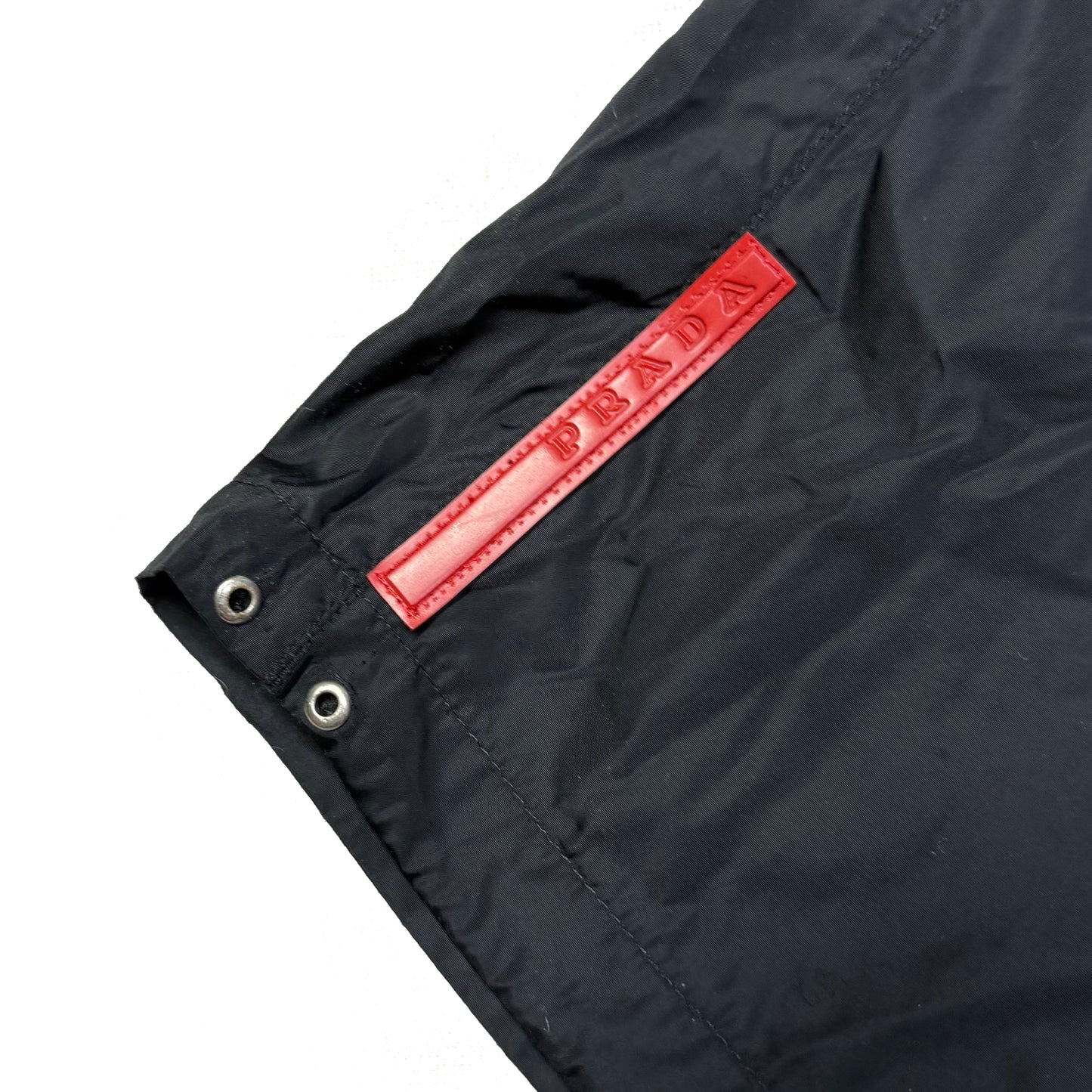 Prada Sort Nylon Trousers In Black (W32)