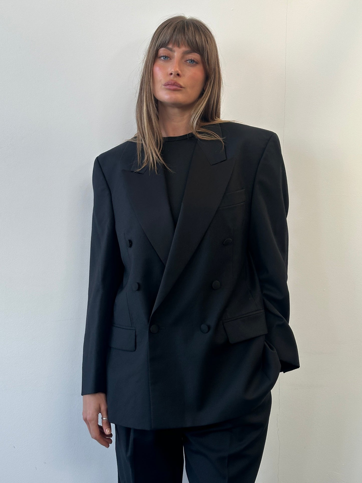 Pierre Cardin 1990s Tuxedo Pure Wool Double Breasted Suit - 42S/W33-34