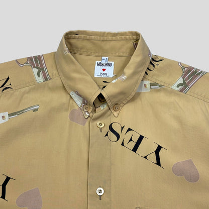 Moschino Uomo 80’s Mendini Pistol Shirt - L/XL | Large, Yellow